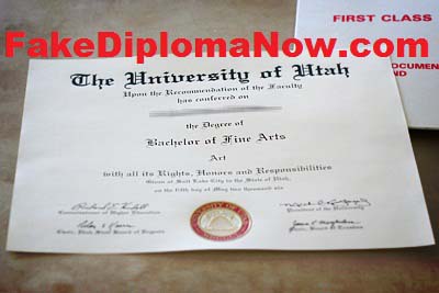 same of university of utah diploma stolen by fakediplomanow.com